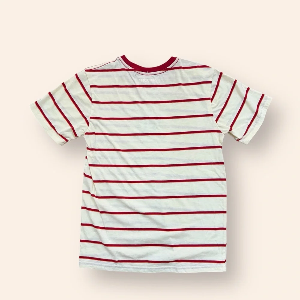 Maruchan Striped Ringer Tee with Embroidered Ramen Bowl, Size XL, MSRP $25‎